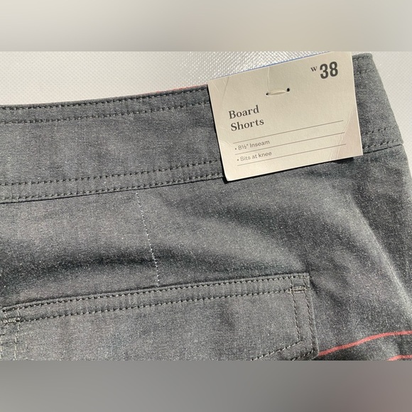 NEW SIZE 38 Men's Goodfellow & Co Boardshorts Cotton Polyester Black & Red - Picture 8 of 9